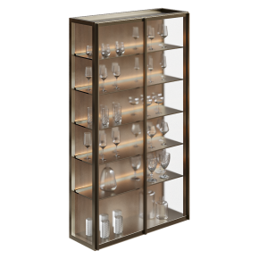 Contemporary display cabinet with glasses