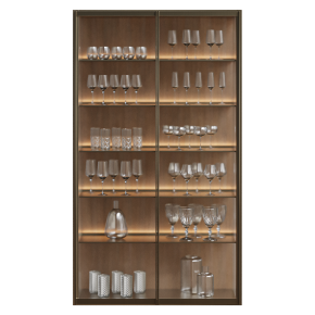 Contemporary display cabinet with glasses